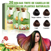 ✨ SEVERO Tinte de Cabello en Burbujas de Plantas Naturales-Cobertura de Canas 100% 🌿 · Sin Amonio 🚫 · 4 Colores Naturales 🎨 · Uso en Casa 🏡