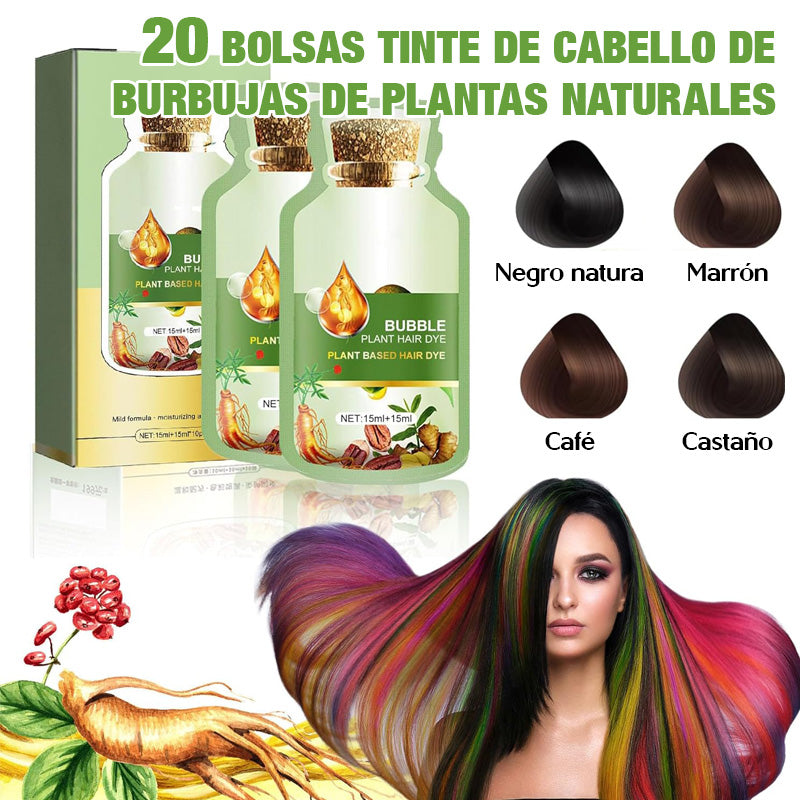 ✨ SEVERO Tinte de Cabello en Burbujas de Plantas Naturales-Cobertura de Canas 100% 🌿 · Sin Amonio 🚫 · 4 Colores Naturales 🎨 · Uso en Casa 🏡